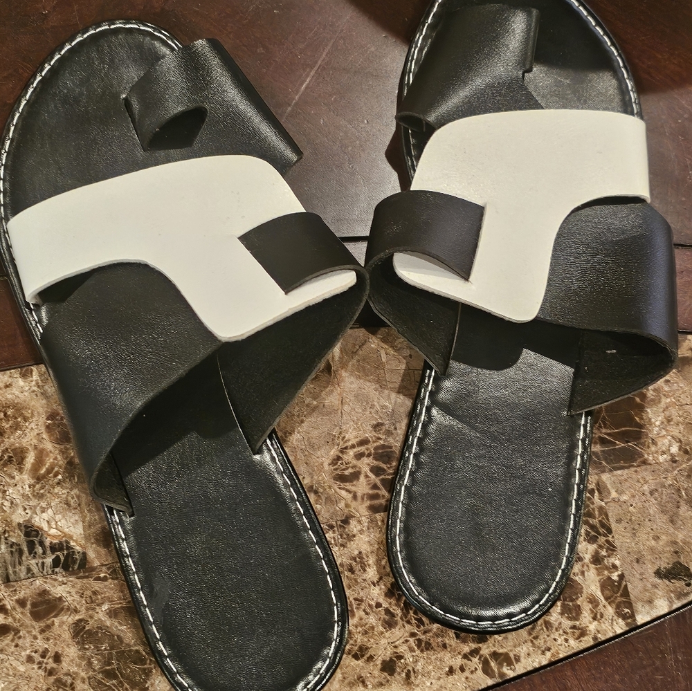 Black and White Women's Sandals